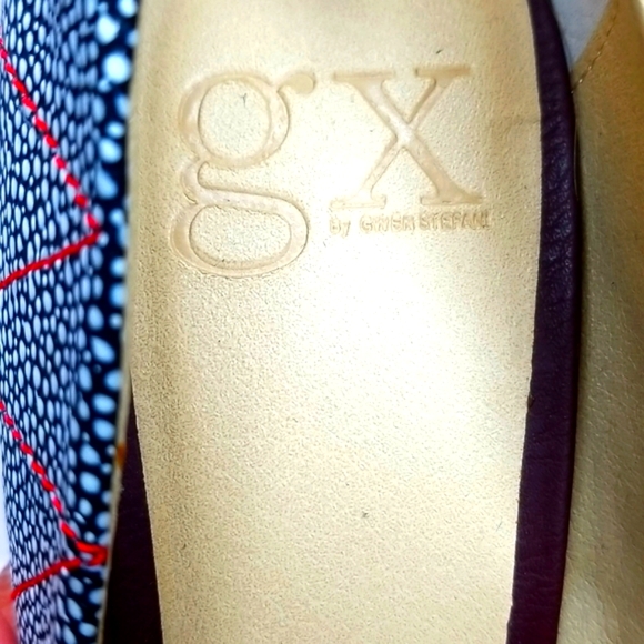 GX by Gwen Stefani, Women's Black, White and Deep Red Heels size 6 Like New - Picture 8 of 8